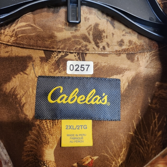 Cabela's Pheasant Print Brown Patterned Men's ButtonDown Long Sleeve Shacket 2XL - Picture 3 of 10